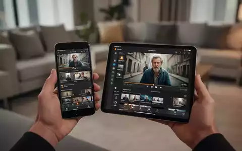 Eine Person hält ein iPhone und iPad, beide mit VLC Media Player, in einem modernen Wohnzimmer. - Foto: über boerse-global.de