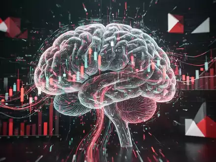 Digitale Gehirn mit Datenströmen, repräsentiert KI-Investition und finanzielle Sicherheiten. Strategische Kreditverhandlungen von SoftBank und OpenAI. - Foto: über boerse-global.de