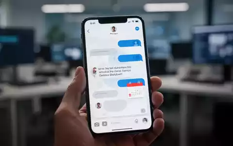 Smartphone-Bildschirm mit einer Messaging-App und einer Abschaltbenachrichtigung, in einer Hand vor unscharfem Tech-Hintergrund. - Foto: über boerse-global.de