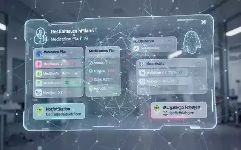 Leuchtendes digitales Interface mit Gesundheitsdaten und Medikationsplänen, Symbol für elektronische Patientenakten und digitale Gesundheitsinnovation. - Foto: über boerse-global.de