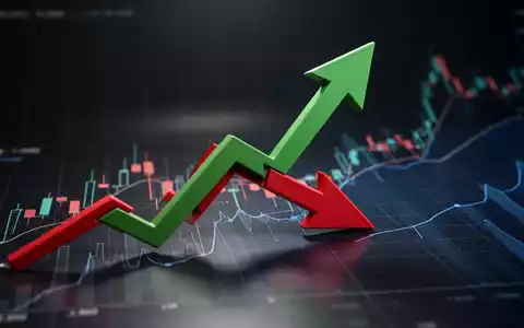 Eine grüne aufsteigende Pfeilspitze durchbricht einen roten absteigenden Pfeil auf einem Finanzdiagramm. - Foto: über boerse-global.de