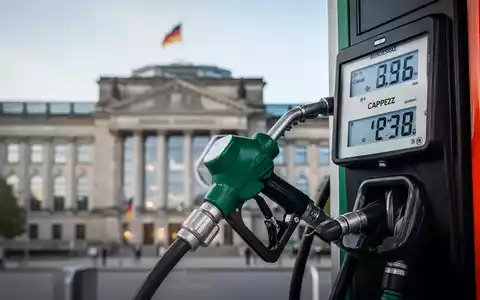 Eine Zapfpistole mit einem digitalen Display, das einen gedeckelten Preis anzeigt. Im Hintergrund ist ein Gebäude des Bundesrates zu sehen. - Foto: über boerse-global.de