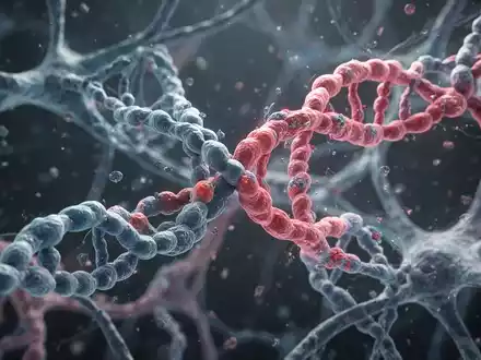 Mikroskopische Darstellung von verwickelten Proteinablagerungen (Amyloid-Beta und Tau) in einem neuronalen Netzwerk, die zelluläre Dysfunktion bei Alzheimer symbolisieren. - Foto: über boerse-global.de