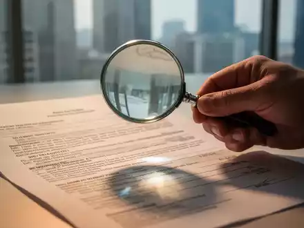 Eine Hand hält eine Lupe über ein komplexes Finanzdokument mit kleinem Text, das Details und Schatten hervorhebt. - Foto: über boerse-global.de
