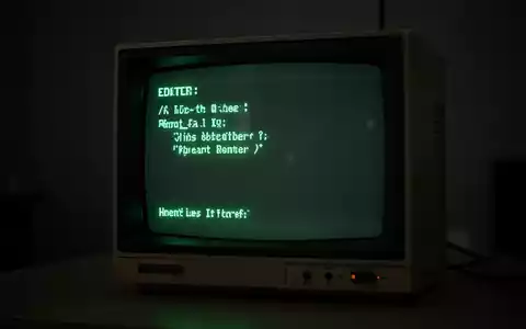 Minimalistische Retro-Texteditor-Oberfläche auf altem CRT-Monitor mit leuchtend grünem Pixeltext. - Foto: über boerse-global.de