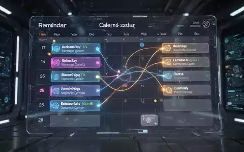 Schlankes digitales Kalender- und Aufgabenverwaltungs-Interface mit leuchtenden Linien, die KI-Integration und intelligente Automatisierung andeuten. - Foto: über boerse-global.de