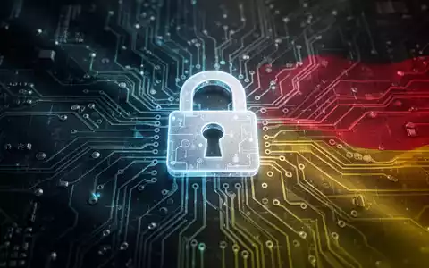 Leuchtende Leiterplatte mit digitalem Vorhängeschloss-Symbol für Cybersicherheit und Deutschlands digitale Abwehr. - Foto: über boerse-global.de