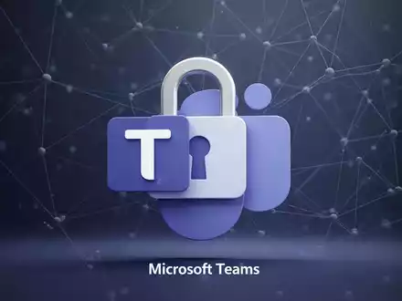 Ein digitales Vorhängeschloss-Symbol über einem Microsoft Teams-Logo, das verbesserte Sicherheit für Nachrichten und Besprechungen symbolisiert. - Foto: über boerse-global.de