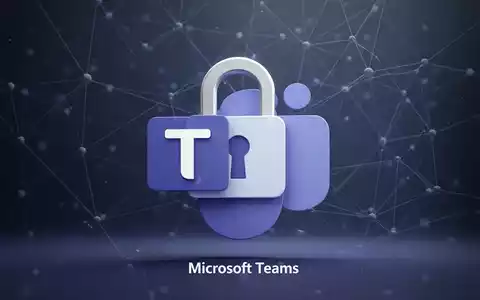 Ein digitales Vorhängeschloss-Symbol über einem Microsoft Teams-Logo, das verbesserte Sicherheit für Nachrichten und Besprechungen symbolisiert. - Foto: über boerse-global.de