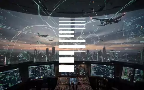 Abstrakte Darstellung von Flugsicherungstechnologie mit leuchtenden Linien und Datenströmen, die nahtlose Kommunikation symbolisieren. - Foto: über boerse-global.de