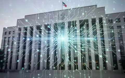 Leuchtendes neuronales Netz über einem modernen Regierungsgebäude, symbolisiert KI und digitale Transformation in der öffentlichen Verwaltung. - Foto: über boerse-global.de