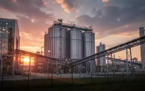 Eine moderne Industrieanlage bei Sonnenuntergang, die Nachhaltigkeit und technologischen Fortschritt in der Produktion darstellt. - Foto: über boerse-global.de