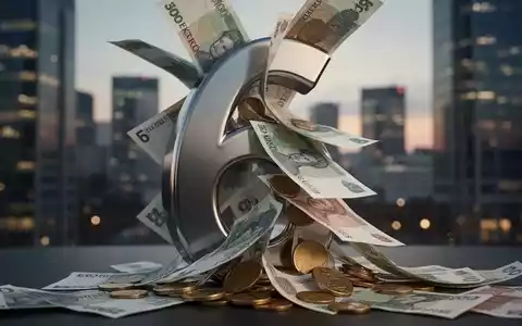 Eine stilisierte '6' aus Metall, umgeben von schwedischen Kronen-Banknoten und Münzen, mit verschwommenem Finanzdistrikt im Hintergrund. - Foto: über boerse-global.de