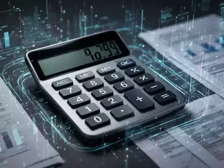 Ein moderner Rechner, umgeben von abstrakten digitalen Datenströmen und Finanzdokumenten, symbolisiert digitale Effizienz bei Reisekostenabrechnungen. - Foto: über boerse-global.de