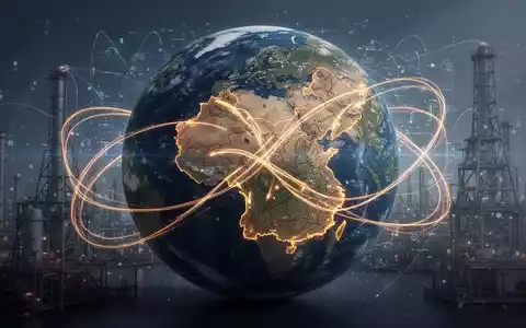 Eine stilisierte Weltkugel mit Fokus auf Deutschland und China, verbunden durch leuchtende Handelsrouten, die sich teils verflechten, teils trennen. - Foto: über boerse-global.de