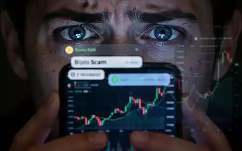 Hände halten ein Smartphone, der Bildschirm zeigt betrügerische Nachrichten und Diagramme, die sich in den Augen der Person spiegeln. - Foto: über boerse-global.de