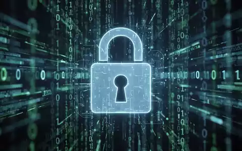 Ein digitales Vorhängeschloss-Symbol über einem Hintergrund aus abstrakten Datenströmen und binärem Code, der Cyberangriffe darstellt. - Foto: über boerse-global.de