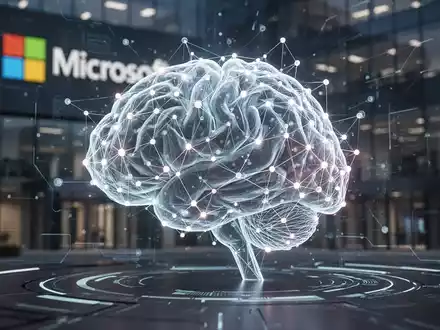 Stilisierte, leuchtende KI-Gehirn- oder Netzwerkdarstellung in einer schlanken digitalen Oberfläche, die die Konsolidierung von Microsofts Copilot-KI-Chatbots symbolisiert. - Foto: über boerse-global.de