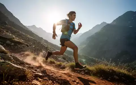 Ein Läufer in Bewegung auf einem Bergpfad, der Sport, Technologie und Natur im Hochleistungstraining vereint. - Foto: über boerse-global.de