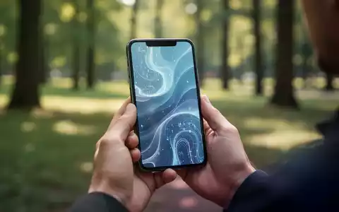 Hände halten ein Smartphone vor einem verschwommenen, ruhigen Naturhintergrund, der digitale Entgiftung und Konzentration symbolisiert. - Foto: über boerse-global.de
