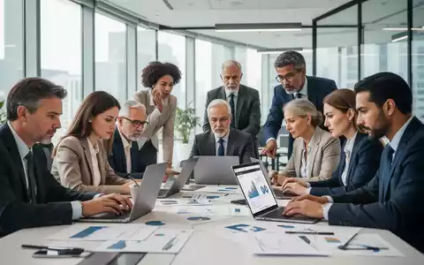 Eine vielfältige Gruppe von Finanzexperten arbeitet in einem modernen Büro zusammen, konzentriert sich auf Laptops und Dokumente. - Foto: über boerse-global.de