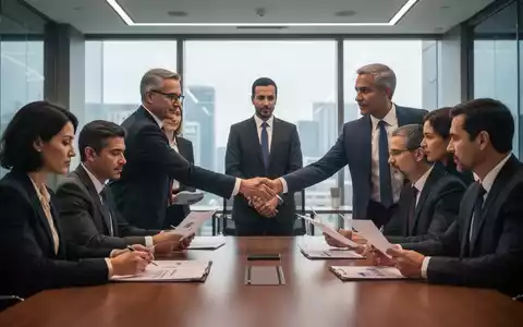 Eine Gruppe von Geschäftsleuten in einem modernen Büro, die Dokumente prüfen und diskutieren, symbolisiert Arbeitsmarktreformen. - Foto: über boerse-global.de