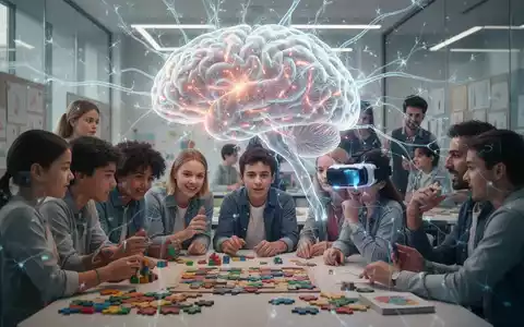 Eine Gruppe von Menschen unterschiedlichen Alters, die sich mit kognitiven Aktivitäten beschäftigen, mit leuchtenden neuronalen Netzwerken im Hintergrund. - Foto: über boerse-global.de