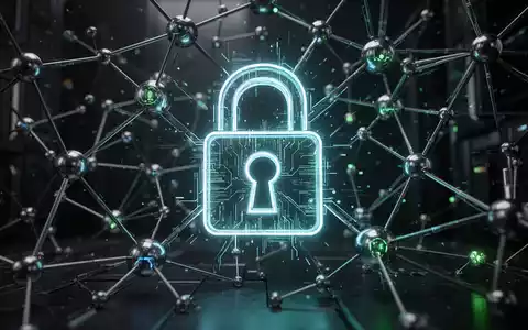 Ein futuristisches digitales Vorhängeschloss über einem Netzwerk von verbundenen Knoten und Linien, das Cybersicherheit und Datensouveränität symbolisiert. - Foto: über boerse-global.de