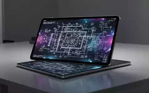 Nahaufnahme eines eleganten Apple iPad Pro M5 mit lebendigem Display, das ein technisches Diagramm zeigt, auf einem modernen Schreibtisch. - Foto: über boerse-global.de