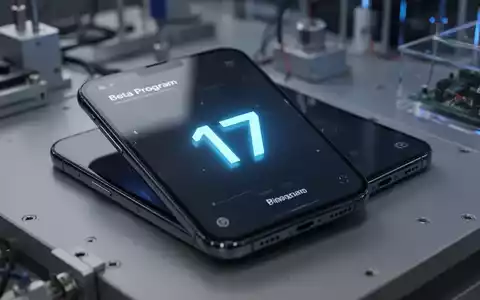 Nahaufnahme eines modernen Smartphones, das eine Beta-Programmoberfläche mit der Zahl '17' anzeigt, umgeben von bläulichem Licht. - Foto: über boerse-global.de