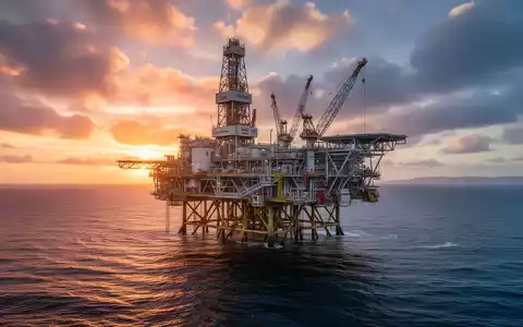 Eine Offshore-Öl- und Gasplattform im Gippsland-Becken bei Sonnenaufgang mit dramatischem Himmel. - Foto: über boerse-global.de