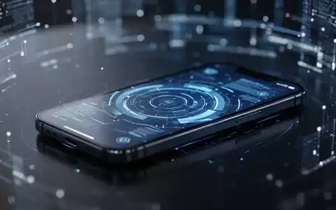 Modernes Smartphone mit leuchtend blauem Bildschirm auf dunkler, reflektierender Oberfläche, Symbol für Technologie und Leistung. - Foto: über boerse-global.de