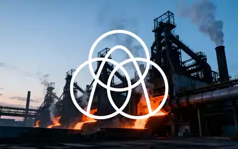 Weitläufige, moderne Industrielandschaft im Morgengrauen mit leuchtendem, geschmolzenem Metall und Silhouetten großer Strukturen. - Foto: über boerse-global.de