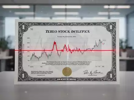 Ein Börsendiagramm mit einer flachen Linie, die null Wachstum über sieben Tage anzeigt, in einem modernen Bürokontext. - Foto: über boerse-global.de