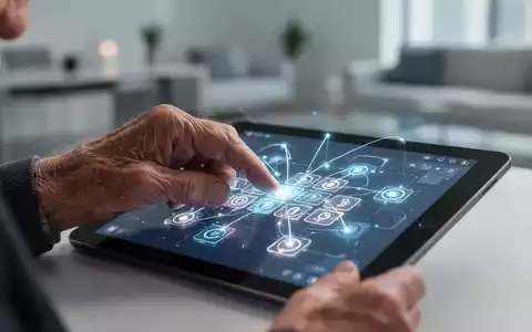 Nahaufnahme einer älteren Hand, die ein komplexes visuelles Rätsel auf einem Tablet löst, im Hintergrund ein unscharfer Raum. - Foto: über boerse-global.de