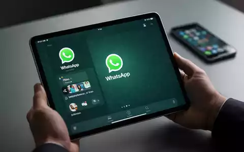 Ein iPad mit geöffneter WhatsApp-App, in Händen gehalten, im Hintergrund ein Smartphone. - Foto: über boerse-global.de
