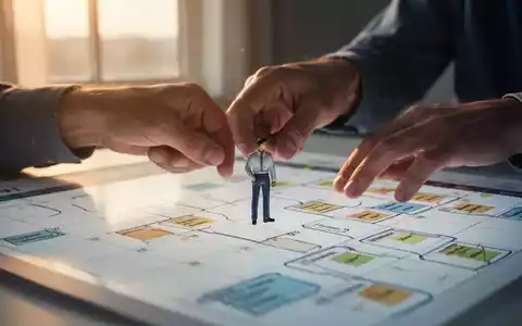 HĂ€nde platzieren eine Miniaturfigur auf einem Tagesplaner oder Scrum-Board, symbolisierend strukturiertes Aufgabenmanagement und Morgenroutine. - Foto: ĂŒber boerse-global.de