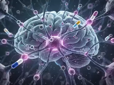 Eine stilisierte Darstellung eines komplexen neuronalen Netzwerks im Gehirn, das Entzündungsprozesse und therapeutische Ansätze symbolisiert. - Foto: über boerse-global.de