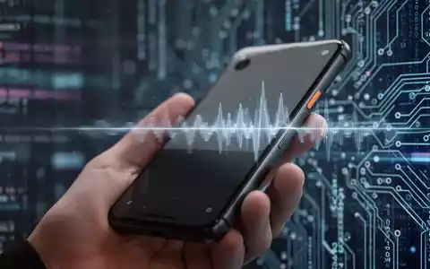 Nahaufnahme eines modernen Smartphones mit dezentem digitalem Schallwellen-Grafik aus dem Lautsprecher. - Foto: über boerse-global.de