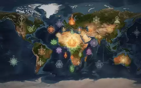 Eine Weltkarte mit stilisierten ayurvedischen Symbolen, die Indiens globale Strategie zur Anerkennung von Ayurveda darstellt. - Foto: ĂĽber boerse-global.de