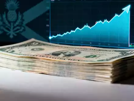 Nahaufnahme von Aktienzertifikaten und einem digitalen Börsendiagramm, das einen AufwĂ€rtstrend zeigt. - Foto: ĂŒber boerse-global.de