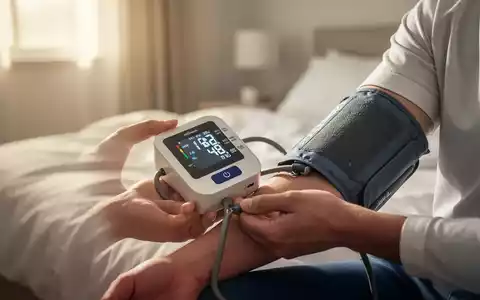 Nahaufnahme der Hände einer Person, die eine Blutdruckmanschette an ihrem Arm anlegt, mit einem digitalen Monitor im Vordergrund. Symbolisiert Gesundheitsvorsorge. - Foto: über boerse-global.de