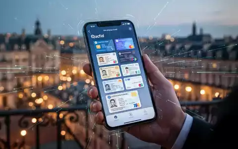 Eine Hand hält ein Smartphone mit digitaler Geldbörse und verschiedenen digitalen Ausweisen, Symbol für digitale Identität und mobile Geldbörsen. - Foto: über boerse-global.de