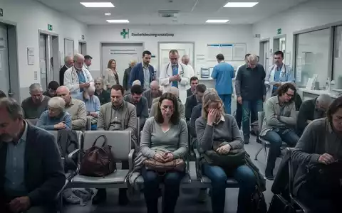Ein überfülltes Wartezimmer in einer Arztpraxis, viele Patienten warten. Symbolisiert die Überlastung des Gesundheitssystems. - Foto: über boerse-global.de