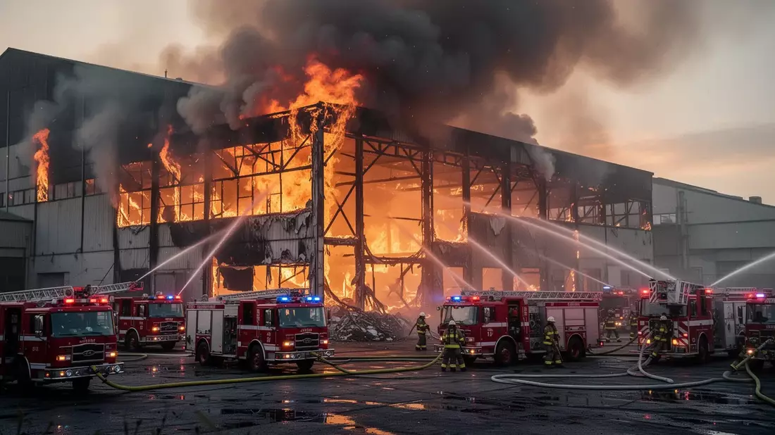 Großbrand in London: Jaguar-Werkstatt zerstört, 100 Feuerwehrleute im ...