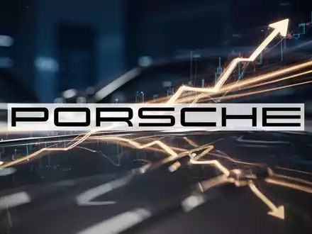 Abstrakte Darstellung des Automobilsektors mit starkem Aufwärtstrend, dynamische Lichtstreifen auf einer spiegelnden Oberfläche. - Foto: über boerse-global.de