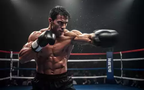 Ein muskulöser Mann im Boxring, der einen Schlag ausführt. Sein Körper ist angespannt, Schweiß glänzt auf seiner Haut. - Foto: über boerse-global.de