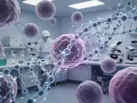 Nahaufnahme mikroskopischer menschlicher Zellen und komplexer biologischer Strukturen, die medizinische Forschung und Technologie symbolisieren. - Foto: über boerse-global.de