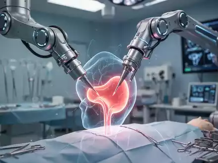 Ein roboterassistierter chirurgischer Arm in einem Operationssaal, der Präzision und fortschrittliche Technologie in der Urologie symbolisiert. - Foto: über boerse-global.de