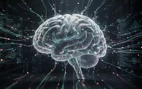 Abstraktes neuronales Netzwerk, das einem leuchtenden Gehirn ähnelt, mit Datenströmen, symbolisiert KI-Speicher und Lernen. - Foto: über boerse-global.de